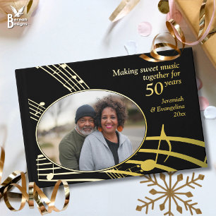 Black Gold 50th GOLDEN Anniversary SWEET MUSIC Guest Book