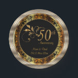 Black & Gold 50th Wedding Anniversary Paper Plate<br><div class="desc">Black & Gold 50th Wedding Anniversary Paper Plates ready for you to personalize. Makes a great one of a kind dining piece for your anniversary party. This design would work well for a 50th Birthday party also by changing the wording. 📌If you need further customization, please click the "Click to...</div>