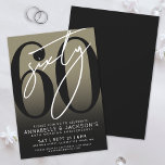 Black Gold 60th Anniversary Party Invitation<br><div class="desc">Celebrate sixty years of love with this modern 60th wedding anniversary invitation. The design features a faux gold background layered behind a sleek grey-to-black gradient for an elegant, eye-catching look. A large black "60" stretches across most of the card, with a handwritten script-style white "Sixty" layered over it for bold...</div>