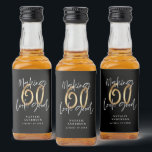 Black gold 60th birthday typography party favour  liquor bottle label<br><div class="desc">Celebrate your 60th birthday in style with these black,  white and gold effect 60th birthday party labels. A modern design with script text and bold grahics. Change the colour to customise. Part of a collection.</div>