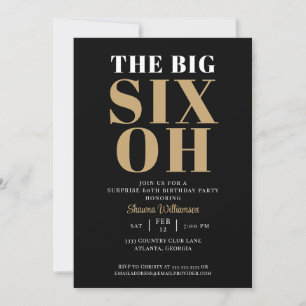 Black Gold 60th Surprise Birthday Elegant Invitation