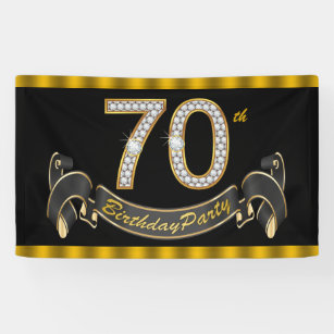 mans gold 70th birthday party supplies zazzle ca 70th birthday banner