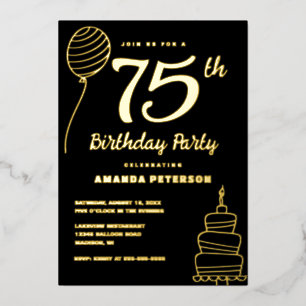 Black Gold 75th Birthday Party Real Gold
