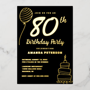 Black Gold 80th Birthday Party Real Gold