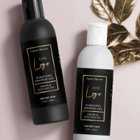 Black & Gold 8 OZ Cosmetic Bottle Waterproof Label