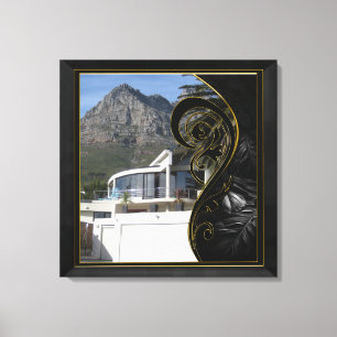 Black Gold Abstract Filigree Canvas Print