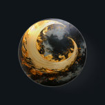 Black Gold Abstract Swirl Modern Moon 1 Inch Round Button<br><div class="desc">Energy,  and elegance metallic moon with flowing golden swirl against a deep black background.</div>