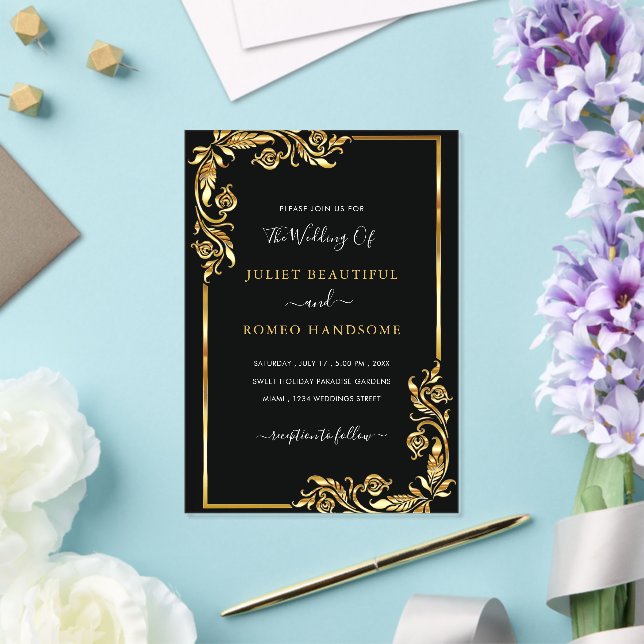 Black Gold Acrylic Wedding Invitation Template (Insitu (Wedding))
