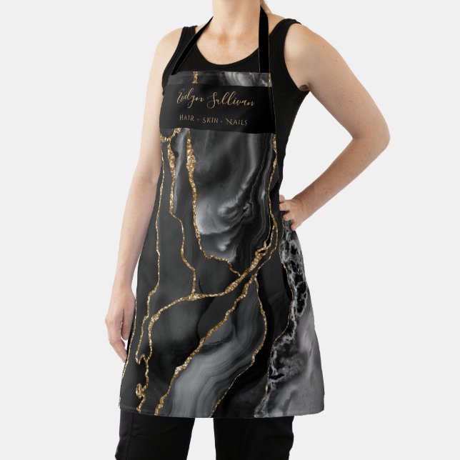 black gold agate beauty professional apron (Insitu)