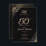 Black Gold Agate Surprise 50th Birthday  Invitation<br><div class="desc">trendy business cards, trendy mugs, trendy luggage tags, trendy wedding invitations, trendy wrapping paper, modern elegant wedding invitations, modern elegant wedding stationery, modern elegant weddings, marble business cards, marble office school, marble luggage tags, marble bath towels, marble product labels, adult birthday birthday invitations, adult birthday 50th birthday invitations, adult birthday...</div>
