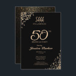 Black Gold Agate Surprise 50th Birthday  Invitation<br><div class="desc">trendy business cards, trendy mugs, trendy luggage tags, trendy wedding invitations, trendy wrapping paper, modern elegant wedding invitations, modern elegant wedding stationery, modern elegant weddings, marble business cards, marble office school, marble luggage tags, marble bath towels, marble product labels, adult birthday birthday invitations, adult birthday 50th birthday invitations, adult birthday...</div>