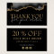 Black gold agate thank you discount card