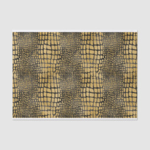BLACK  & GOLD ALLIGATOR SKIN LOOK TISSUE PAPER