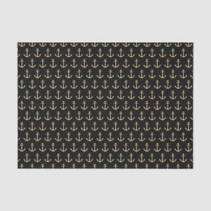 Black & Gold Anchors Away   Tissue Paper