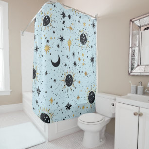 Black, Gold and Blue Celestial Sun Moon Stars