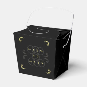 Black Gold and Silver Circles Favor Box