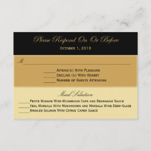 Black Gold and Tan RSVP Response Card