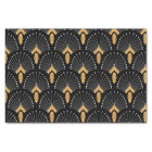 Black, Gold and White Art Deco Fan Flowers Motif