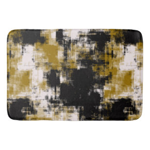 Black Gold and White   Bath Mat