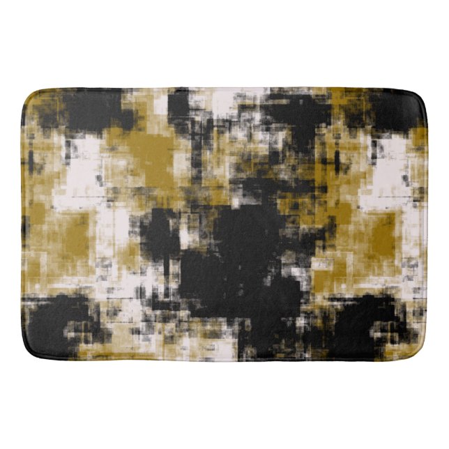 Black Gold and White   Bath Mat (Front)