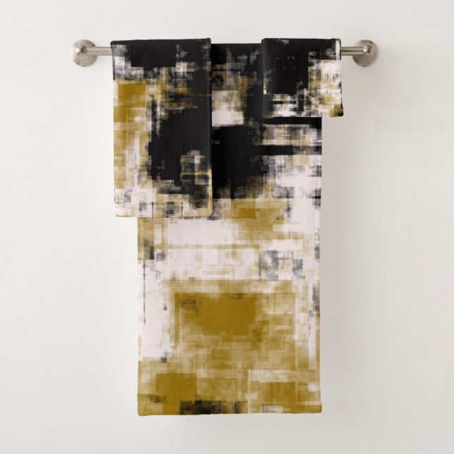Black Gold and White   Bath Towel Set (Insitu)