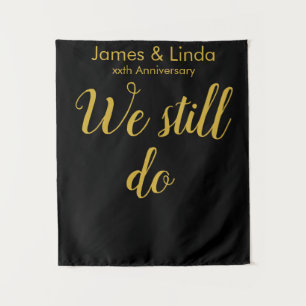Black Gold Anniversary Party Photo Booth Backdrop Tapestry