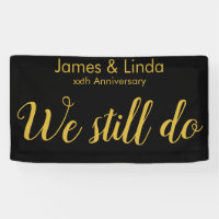 Black Gold Anniversary Party Vow Renewal Backdrop