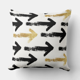 Black & Gold Arrow Throw Pillow