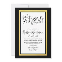 Black & Gold Art Deco Baby Shower Invitation