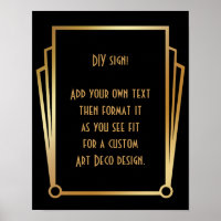 Black Gold Art Deco Custom DIY Wedding Sign
