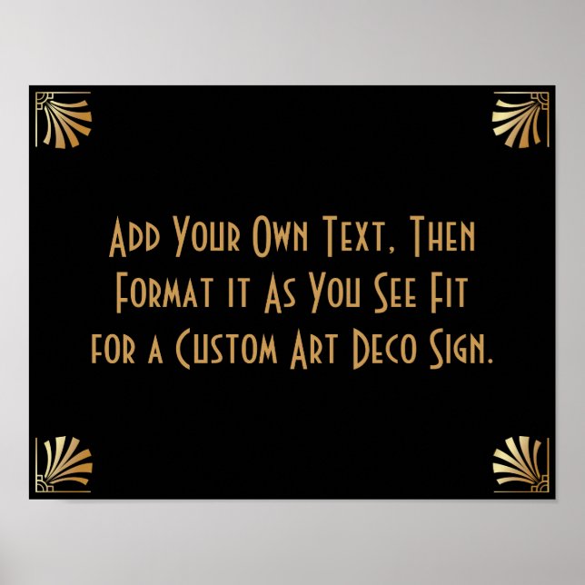 Black Gold Art Deco Custom DIY Wedding Sign (Front)