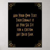Black Gold Art Deco Custom DIY Wedding Sign