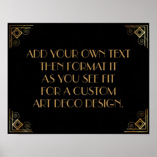 Black Gold Art Deco Custom DIY Wedding Sign