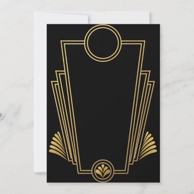Black Gold Art Deco Invitation (Front)