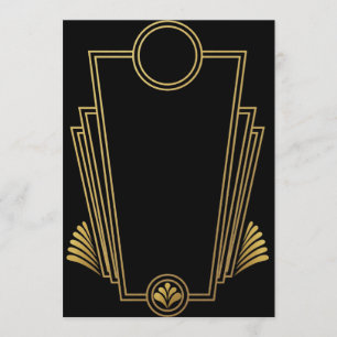 Black Gold Art Deco Invitation