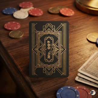 Black Gold Art Deco No. 007 Vintage Playing Cards