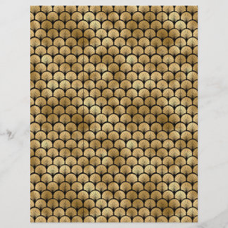 Black & Gold Art Deco Scrapbook Paper Sheet