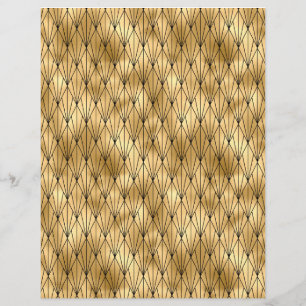 Black & Gold Art Deco Scrapbook Paper Sheet