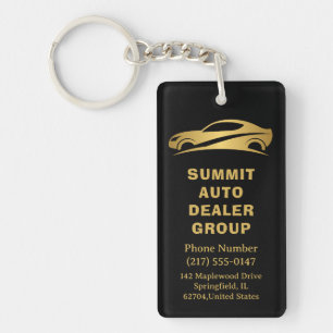 Black & Gold Auto Repair Auto Dealer Promotional Keychain