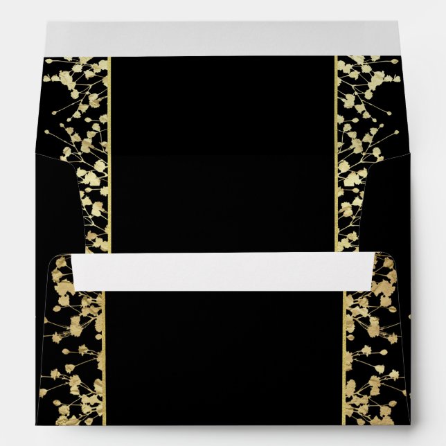 Black & Gold Babys Respirer Enveloppes florales (Dos (Bas))