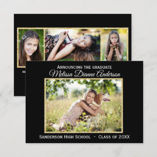 Black/Gold Background - 3x5 Grad Announcement