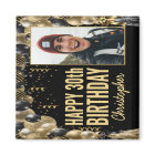 Black Gold Balloon Confetti Photo Happy Birthday