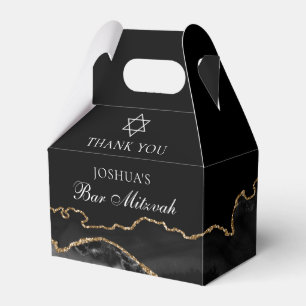 Black Gold Bar Mitzvah Personalized Party Favor Box