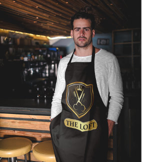 Black & Gold Barber Shop  Apron