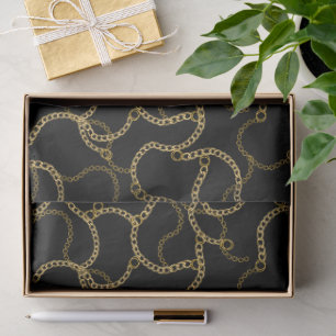 Black Gold Baroque Chain Luxury Tissue Paper