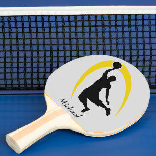 Black Gold Basketball Player Personalized Ping Pong Paddle