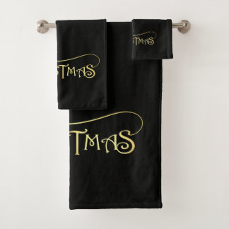 Black & Gold Bath Towel Set