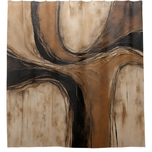 Black Gold Beige Abstract Floral (Front)