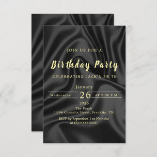 Black & Gold Birthday Invitation
