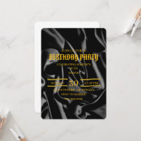 Black & Gold Birthday Invitation, 30th Birthday Ev